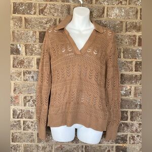 NWT THE GAP CROCHETED COLLARED SWEATER SIZE SMALL RETAILS $54.99